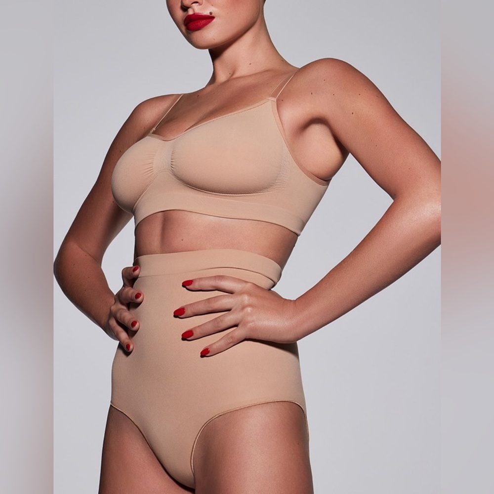 SKIMS Nude Seamless Shaping Bralette & High-Waist Brief Set